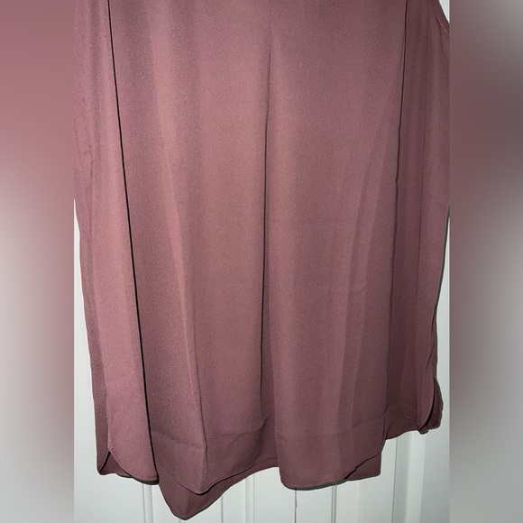 Belle by Kim Gravel dusty rose pink woven chiffon pleat  tank blouse Medium 300 - Picture 2 of 8